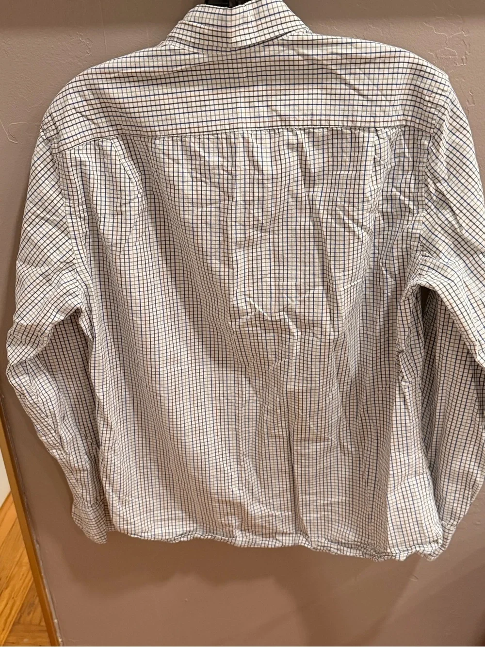 J Crew Men’s Button Down Slim Flex White Blue Green Brown Check Shirt #497